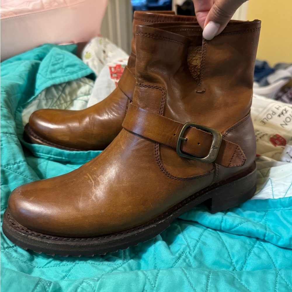 Frye Brown Leather Ankle Boots